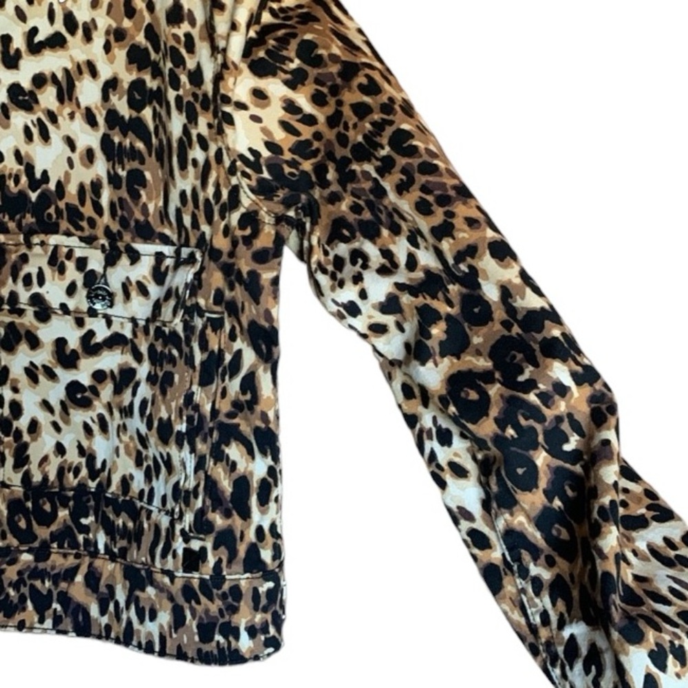 Leopard Print Jacket Button Down Front With Two L… - image 6